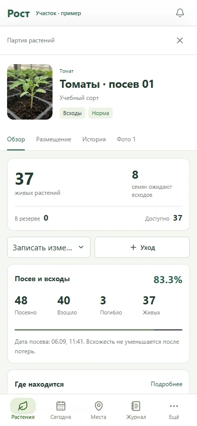 Растение с собственной историей